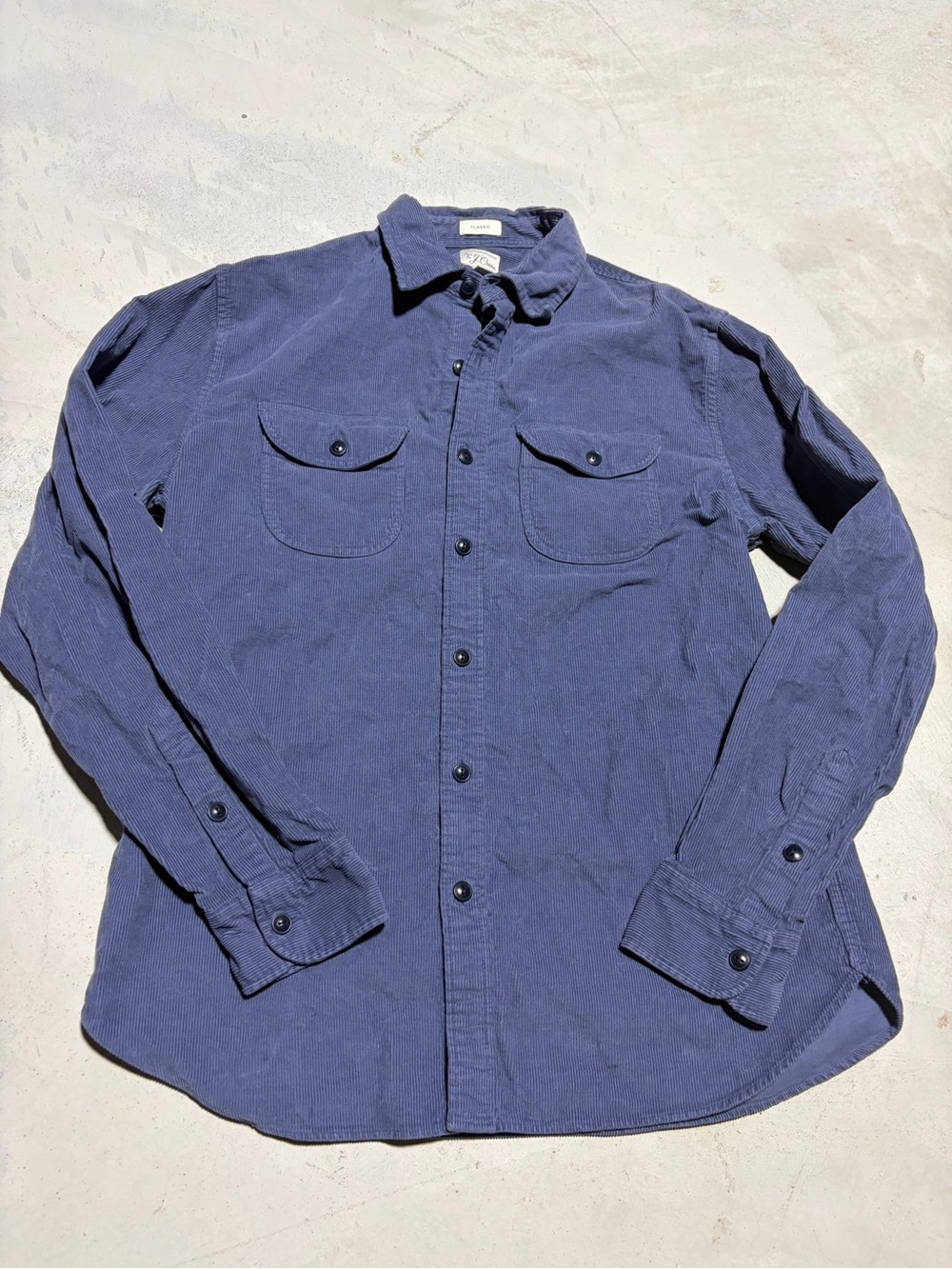 J. Crew Men's blue Corduroy classic Button-Up Shirt medium